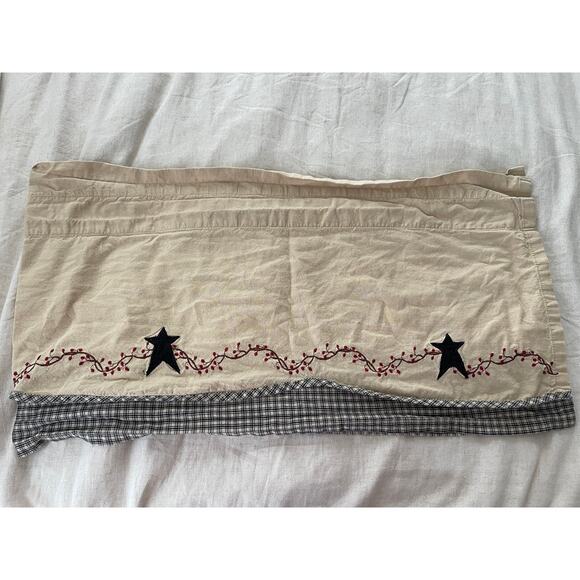 IHF Home Rustic Primitive Stars with Pip Berries 1 Panel Curtain Valance 12x56 - Picture 1 of 5